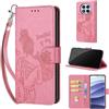 SIENIANLINE Cover per Redmi Note 14 Pro 4G/5G custodia portafoglio Rosa | 3 scomparti carte, 1 tasca banconote, Chiusura magnetica, Supporto, Pelle PU flip cover per Xiaomi Poco X7