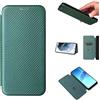 Jeelar ESONG Custodia per Motorola Moto G57 / G57 Power,Ultra Sottile Fibra di Carbonio Antiurto Antiscivolo Cover di Protezione con Porta Carte, Chiusura Magnetica,Funzione di appoggio - Verde