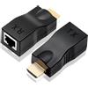 Eltichorix Adattatore RJ45 HDMI Extender HDMI su cavo Ethernet, fino a 30 m via CAT6/5e, 1080p Full HD, senza HDCP, Plug & Play per TV, proiettore, PS4, PC, Home Theater