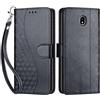 SIENIANLINE Cover per Samsung Galaxy J5 2017 custodia portafoglio Nero | 3 scomparti carte, 1 tasca banconote, Chiusura magnetica, Supporto, Pelle PU flip cover per Samsung J5 2017
