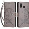 SIENIANLINE Cover per Samsung Galaxy A20e / A10e custodia portafoglio Farfalla Grigio | 3 scomparti carte, 1 tasca banconote, Chiusura magnetica, Supporto, Pelle PU flip cover per Samsung A20e