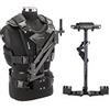 FLYCAM HD-5000 stabilizzatore con braccio Comfort e kit gilet | Supporta fino a 5 kg con braccio Comfort, gilet imbottito, stabilizzatore a 3 assi, sgancio rapido Unico e morsetto tavolo