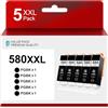 Cebhink 580 Cartucce d'inchiostro XXL compatibili con Canon 580 PGI-580XXL per Canon Pixma TR7650 TR8550 TS6350a TS6300 TS705a TS9550, confezione da 5 PGBK nero