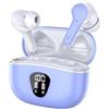 BESNOOW Cuffie Bluetooth, Auricolari Bluetooth 5.3 Stereo HiFi con 4 HD Mic, Cuffie Wireless In Ear ENC Cancellazione Rumore, 40 Ore LED Display Touch Control, Cuffiette Bluetooth IP7, Azzurro chiaro
