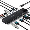Lemorele Docking Station (aggiornamento 2025) Lemorele USB C Hub 13 in 1, adattatore triplo display con 2 x 4K Dual HDMI, VGA, 5 x USB A, 100 W PD, dati USB C, SD/TF, audio da 3,5 mm per Mac/Windows