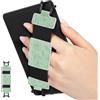 MoKo Cinturino Universale per 6 - 8 E-Reader e Tablet,Green Floral Line | Accessori eReader per 6-8 Kobo/Kindle/Sony Tablet, Cinturino da Mano ad Cinghia Alta Elasticità Nera, Cuir PU de qualité