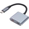 MENDUNER Convertitore per Occhiali AR Adattatore di Ricarica Adattatore da USB C a Occhiali AR, Doppia Porta 4K 60Hz con Ricarica Rapida per XREAL Air 2 Pro RayNeo Pro Ari Switch Steam