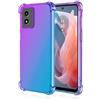 RankOne Custodia per Telefono Adatta per Motorola Moto E14 / G04S / G04 / G24 / G24 Power (6.5 Inches) Custodia con Gradiente di Colore in Silicone TPU Trasparente - Blu Viola