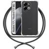 ANFAIRLACE Cover Cordino Compatibile con Xiaomi Redmi 17 4G 5G, Nero | Custodia Laccio Trasparente Silicone Morbido Regolabile Antiurto Rinforza Angoli Chiaro Case