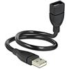 DELOCK CABLE USB 2.0 M/H (ALARGO) 0.35M SHAPECABLE NEGRO 83498