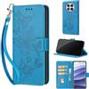 SIENIANLINE Cover per Redmi Note 14 Pro 4G/5G custodia portafoglio Blu | 3 scomparti carte, 1 tasca banconote, Chiusura magnetica, Supporto, Pelle PU flip cover per Xiaomi Poco X7