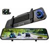 Generico Dashcam per Specchietto Retrovisore 4.3 Full HD 1080P, Dual Lens Anteriore e Posteriore, Registrazione Loop, Telecamera Retromarcia, Supporto fino a 64GB, Facile Installazione, Visione Notturna