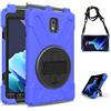 LEHEE Custodia per Samsung Tab Active 5/3, Ruotabili Kids Protettiva Antiurto con Cavalletto/per cinturino Case Cover per Samsung Galaxy Tab Active 5/Active 3 X300/T570/T575, Blu