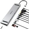 TOTU Docking station, TOTU 13 in 1 USB C Docking Station con Dual 4K HDMI, VGA, 82W PD, 4 USB, Docking Station per laptop e supporto per MacBook e supporto triplo display su laptop Windows con Thunderbolt3