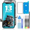 GULEEK Display per iPhone 13 Schermo LCD FHD COF 6,1, Touch Screen Integrato | COF Full HD, tocco preciso, alta luminosità, compatibile Face ID, kit riparazione, vetro protettivo, nastro adesivo incluso