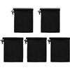 FinalCool 5 Pezzi Sacchetti Piccoli a Rete con Coulisse, 10 x 15 cm, Nero | Piccola Custodia Spessa con Cordoncino in Nylon per Mini Oggetti, MP3, Cuffie, Chiavi, Caricabatterie, Powerbank