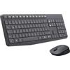 Logitech MK235 Combo Tastiera e Mouse Wireless per Windows | Layout Tedesco QWERTZ - Grigio