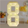 KKVUIIFF KKVUIIF Numeri luminosi LED 0-9, numeri luminosi, luci decorative bianche calde, per compleanni, feste, matrimoni, 100 x 48 cm (8)