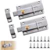 youfengamz 2 Pezzi Serratura Porta Scorrevole, 4 Chiavistello Porta in Acciaio Inox, Chiavistello a Molla con Viti, per Porte in Legno Interne di Camere da Letto, Bagni, Capanni, Armadi e Ripostigli (104mm)