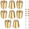 JNYUTEEN Set da 8 Piedini in Ottone per Tagliere, Piedino in Ottone Dorato da 15 mm, Accessori con Viti Rondelle e Cuscinetti Adesivi Piedini per Mobili per Taglieri e Vassoi di Cucina