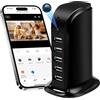 Nisanuki Telecamera Spia WiFi 5G, Microcamera Nascosta Senza Fili, Mini Spy Cam | Stazione di Ricarica 5 Porte, WiFi 2,4G/5G, Rilevamento del Movimento, Registrazione 24/7, Tuya APP per Casa Ufficio