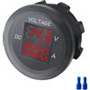 Tuidzljd Strumento 12-24V THREEDIGIT LED Rotondo Pannello Rotondo Voltmetro Digital Amperometro Tester Monitor Tensione Impermeabile VA A