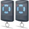 XDTKML 868,3 MHz Trasmettitore manuale 2 pezzi telecomando per porta del garage Hörmann HSM4 868 HSE2 HS4 HSM2 compatibile con azionamenti per porta del garage a 4 tasti, clonazione di ricambio per porta del