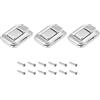 METALLIXITY 3pz Chiusure Lampo Chiusura 38mm x 25mm Ferro Argentato | per Armadietti Scatole Valigie, Chiusure Lampo