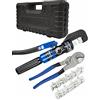 AMZCNC Pinza crimpatrice idraulica da 8 tonnellate, pinza per capicorda 4-70 mm² con 9 paia di matrici (Pinza crimpatrice (4-70mm²) + forbici)