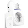 Avidsen THOMSON - Campanello senza fili, portata 150 m, senza batterie, IP44, resistente alle intemperie, con targhetta nome e indicatore LED, 32 suonerie, slot integrato
