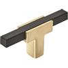 Amerock BP67BGLMB | Pomello per ante o cassetto dell'armadio da cucina | Oro spazzolato/nero opaco | Lunghezza 70 mm | Urbanite | Confezione da 1 | Hardware per mobili | Hardware per mobili da bagno