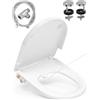 YEAUPE PRO Tavoletta WC Forma D in Urea Non Elettrico con Bidet, Soft Close | Sedile WC con acqua regolabile, sgancio rapido, facile pulizia e installazione semplice, adatto per WC domestici forma D