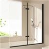 EMKE Vasca da bagno da doccia per vasca da bagno, 120 x 140 cm, pieghevole, 2 pezzi, per vasca da bagno, 6 mm, vetro di sicurezza