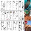 CHARLENT Tatuaggi Temporanei con Parole Floreali per Donne e Ragazze - Tatuaggi Temporanei Sexy Neri Realistici Impermeabili di Lunga Durata per Donne Body Art Braccio Schiena