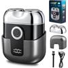 Carehabi Mini Rasoio Elettrico Barba Uomo - Rasoio da Viaggio Portatile Impermeabile IPX6 con Schermo LED, USB-C Rapido, Silenzioso & Compatto - Grigio