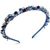 AJNZAU Fascia Capelli Donna, Diadema Brillante Con Cristalli Blu, Accessorio Elegante Per Feste, Oktoberfest, Balli In Maschera E Occasioni Speciali