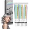 SHEHABOR 2 in 1 Natural Essence Silver Hair Dye, No-Bleaching Hair Dye per capelli scuri, Silver Grey Natural Hairs Color Cream, Gray Strands Darkening Conditioner Essence, Long-Lasting Tone for Im (3 pezzi)