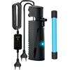BYZESTY Filtro per acquario, 1500 l/h, filtro interno per acquario con sistema Uvc pianoforte 3 in 1 con pompa per acquario e timer da 3 a 24 ore per la circolazione dell'acqua adatto per la