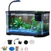 Generic Starter kit acquario con filtro e luce LED - acquario compatto per la casa o l'ufficio Decor