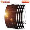 DOKIO 4 Pannelli Solari Flessibili Monocristallini da 100W 18V, Adatti per Campeggio, Installazione su Camper, Possono Caricare Batterie da 12V
