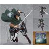 Bandai Figura Anime Attack On Titan Levi Ackerman Standing Holding Spada Modello staccabile Giocattolo Collezione in PVC Ornamenti per il desktop 14CM