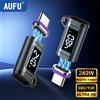 AUFU Adattatore Magnetico AUFU 24PIN 240W con Display Digitale, da USB C a Type C, Ricarica Rapida, Connettore USB4 80Gbps per Thunderbolt 5