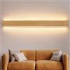 NONE Lampada da parete LED per interni, legno, 100 cm, 36 W, lampada moderna per corridoio, illuminazione su e giù, indiretta, 3000 K bianco caldo, lampada da parete per soggiorno, camera da letto,