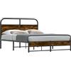vidaXL Struttura letto senza materasso 140x190 cm rovere fumé materiale a base di legno