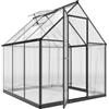 Outsunny Serra policarbonato 5.5x6ft porta battente Walk-in Nero | Finestra regolabile, grondaia, Serra da giardino in alluminio, Patio giardino cortile