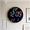Ambesty Orologio da Parete Digitale Grande 11.5'' per Soggiorno,Telecomando, Doppio Allarme,12 colori RGB,Luminosità Automatica,Temperatura,Ora Legale,Luci Notturne per Casa/Camera/Ufficio/Aula/Garage