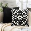 ETOLISHOP Set di 2 Federe per Cuscini in Velluto 45x45cm Copricuscini Divano Moderno Federe Cuscini Divano Nero Mandala Stampa Modello Cuscino per Decorazioni Fodere per Cuscini per Soggiorno Balcone