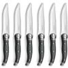 Lou Laguiole - Set di 6 coltelli da bistecca - Tradition XL - Acciaio inox 18/0, finitura lucida - Lunghezza 24 mm - Lama 115 mm - Grigio