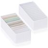 Row & Line ROW&LINE® - Organizer per cassetti - 11 scomparti profondi per magliette, maglioni e biancheria intima - Scatole organizer in tessuto - Resistenti per armadi e cassetti - Bianco - Dimensioni: 2x L