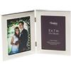 Hampton Frames WOBURN Cornice portafoto doppia in vetro e argento lucido 13x18 cm con cerniera, retro effetto velluto, montaggio orizzontale o verticale